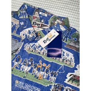 Reyn Spooner Button Down Shirt Mens 2XL Blue Kentucky Wildcats Scenic Print NWT